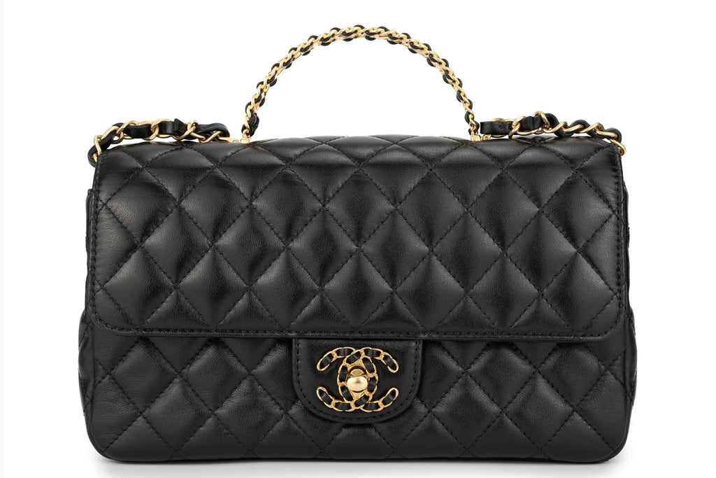 Chanel Flapbag With Handle Labmbskin Black GHW