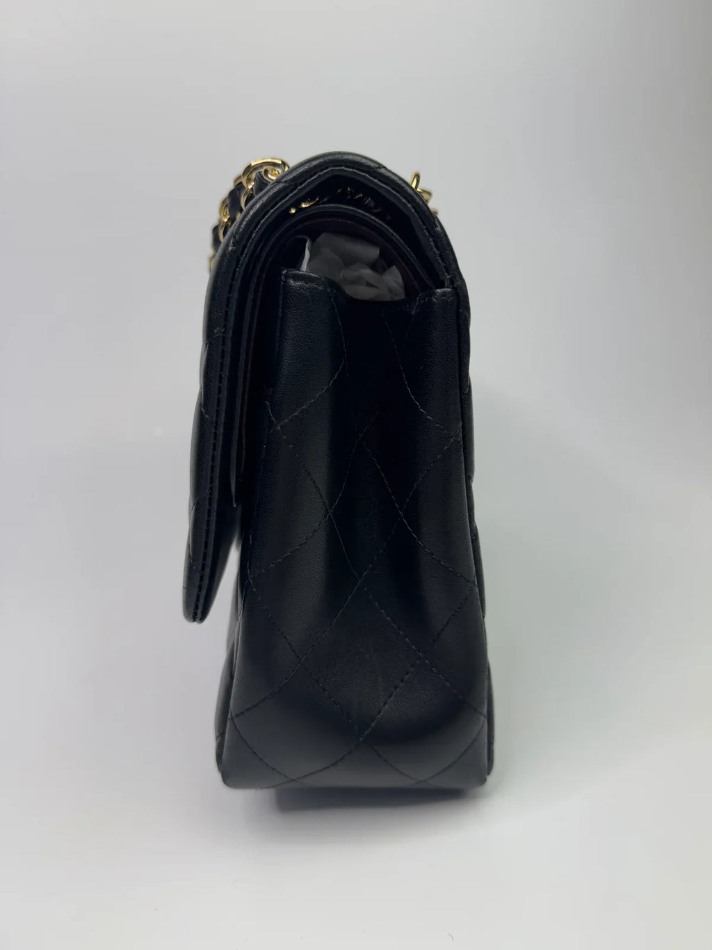 CHANEL BLACK LAMBSKIN LEATHER JUMBO CLASSIC DOUBLE FLAP GOLD HARDWARE