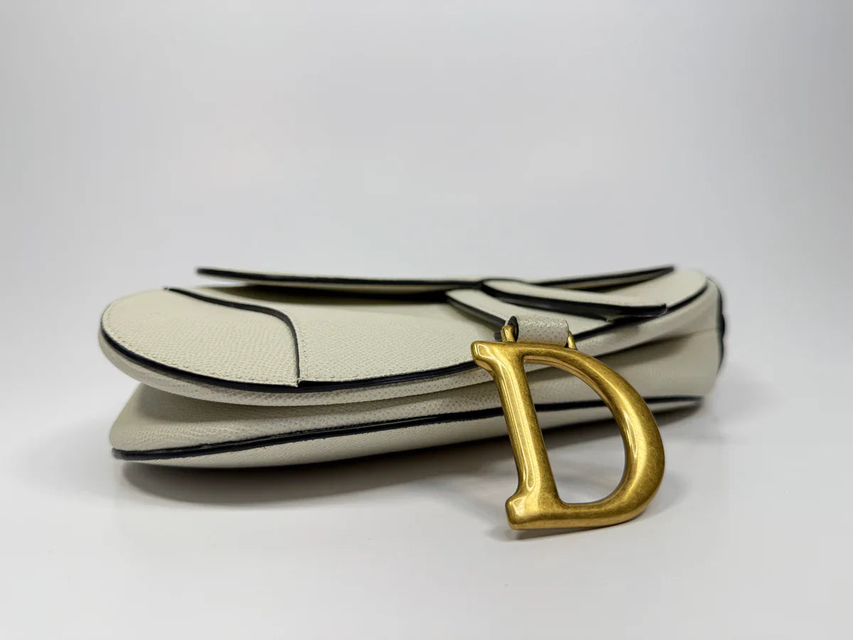 CHRISTIAN DIOR SADDLE BAG IN LATTE WITH GOLD HARDWARE