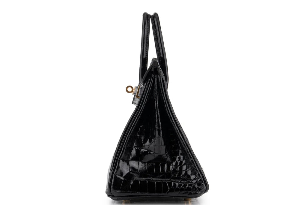Hermès Birkin 25 Crocodile Porosus Noir GHW