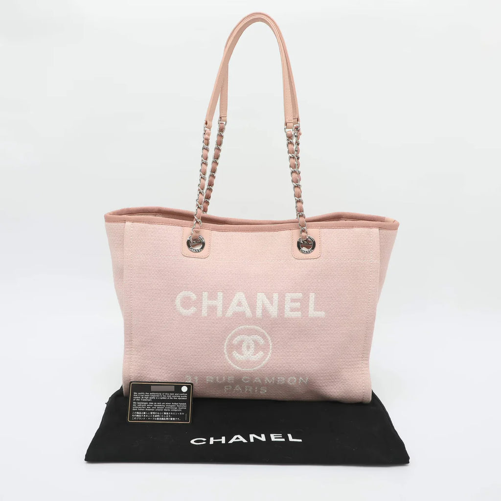 Chanel Deauville Medium Pink Canvas Tote