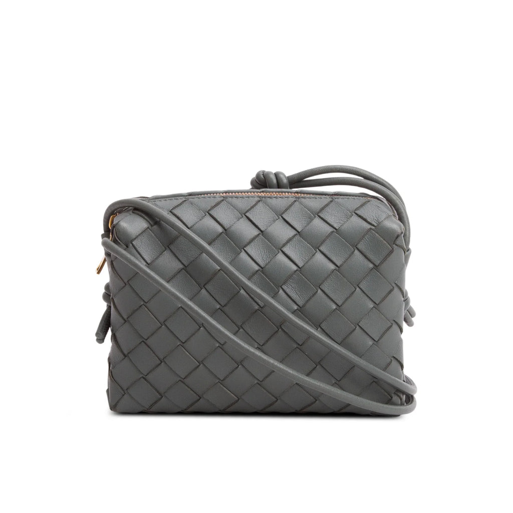 Bottega Veneta Grey Nappa Intrecciato Mini Loop Camera Bag