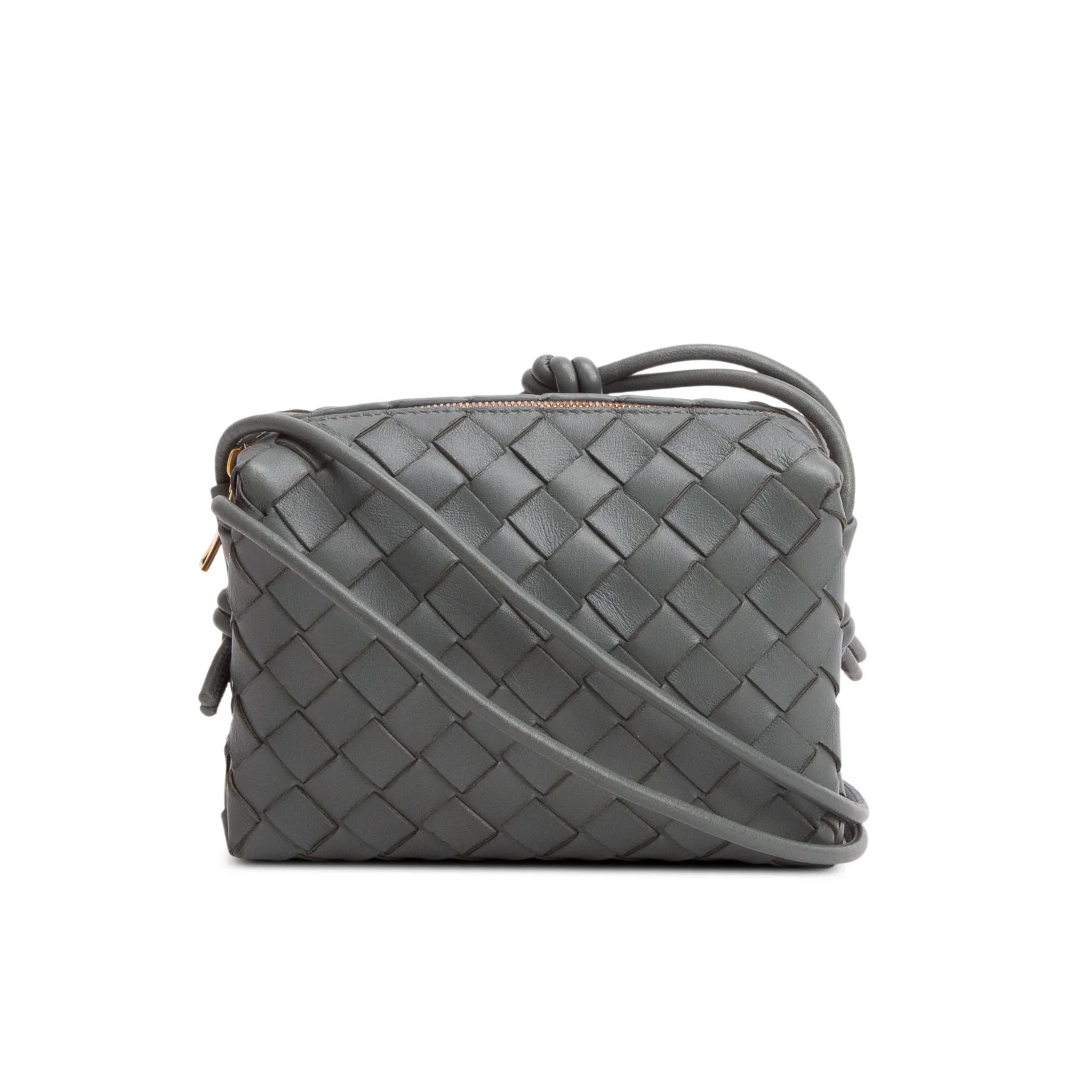 Bottega Veneta Grey Nappa Intrecciato Mini Loop Camera Bag
