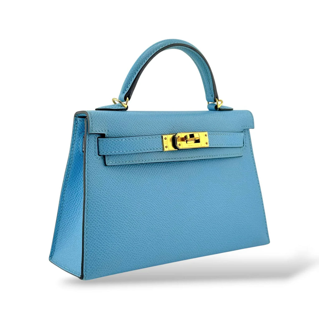 Hermes Mini Kelly Bleu Celeste Epsom PHW