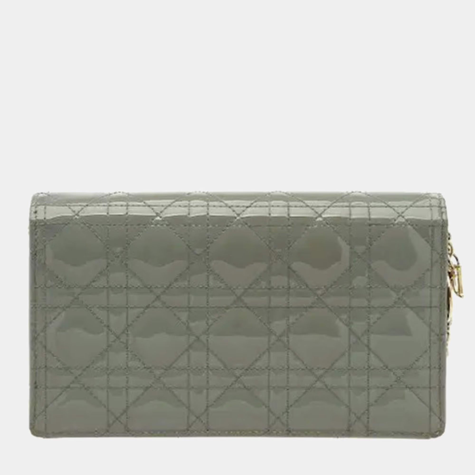 Dior Lady Dior One Size Black Patent Calfskin Crossbody Bag