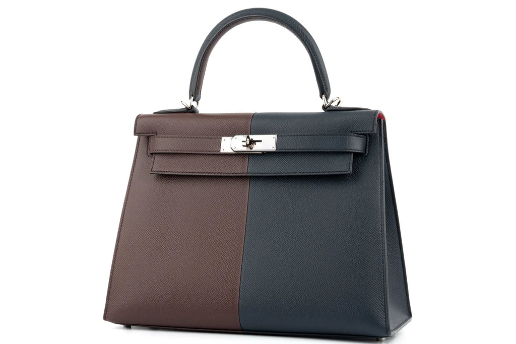 Hermès Kelly 28 Epsom Rouge / Indigo PHW