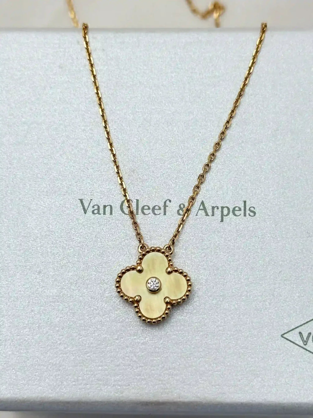 Van Cleef And Arpels Alhambra Limited Edition Necklace Yellow Mother Of Pearl
