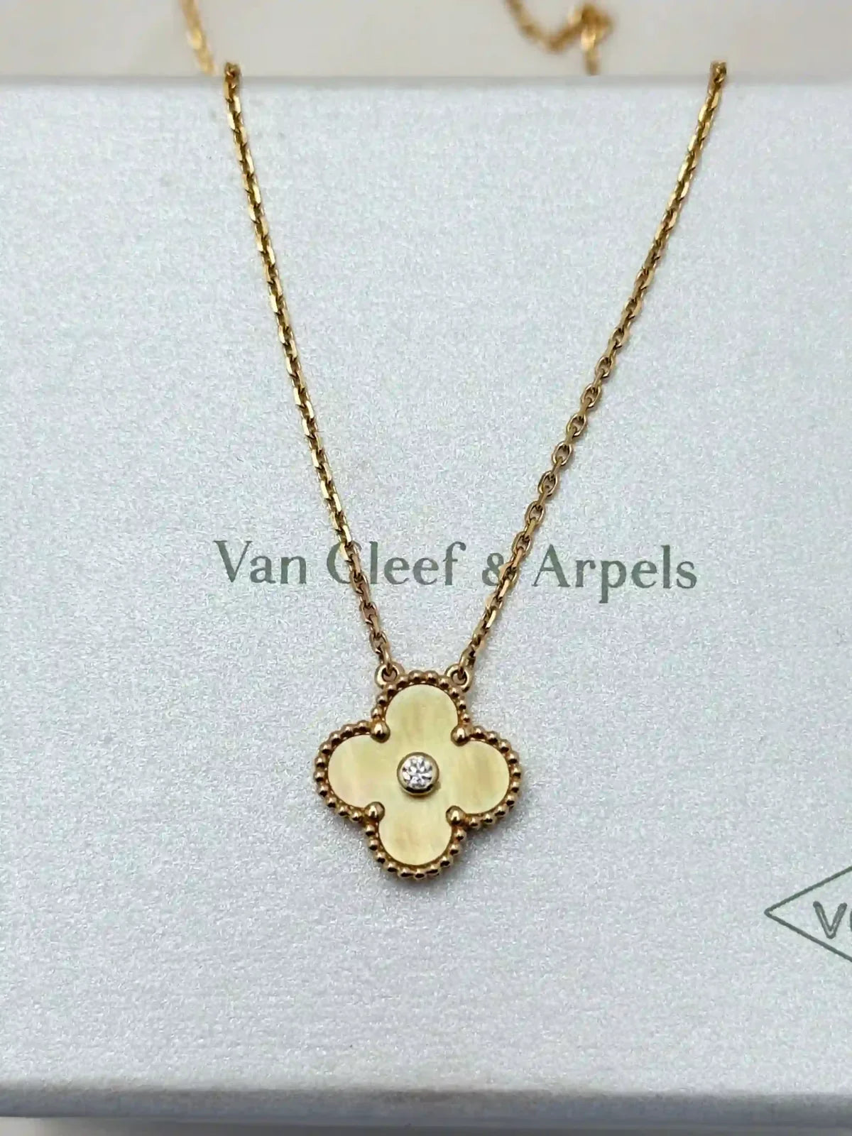 Van Cleef And Arpels Alhambra Limited Edition Necklace Yellow Mother Of Pearl