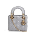 Christian Dior Grey Cannage Leather Mini Lady Dior Bag