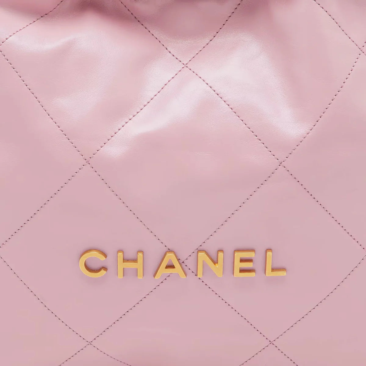 Chanel Light Pink Quilted Shiny Leather Small 22 Bag