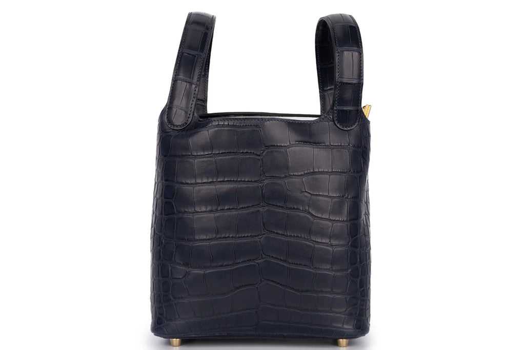 Hermès Picotin 18 Exotic Alligator Mississippiensis Bleu Indigo GHW