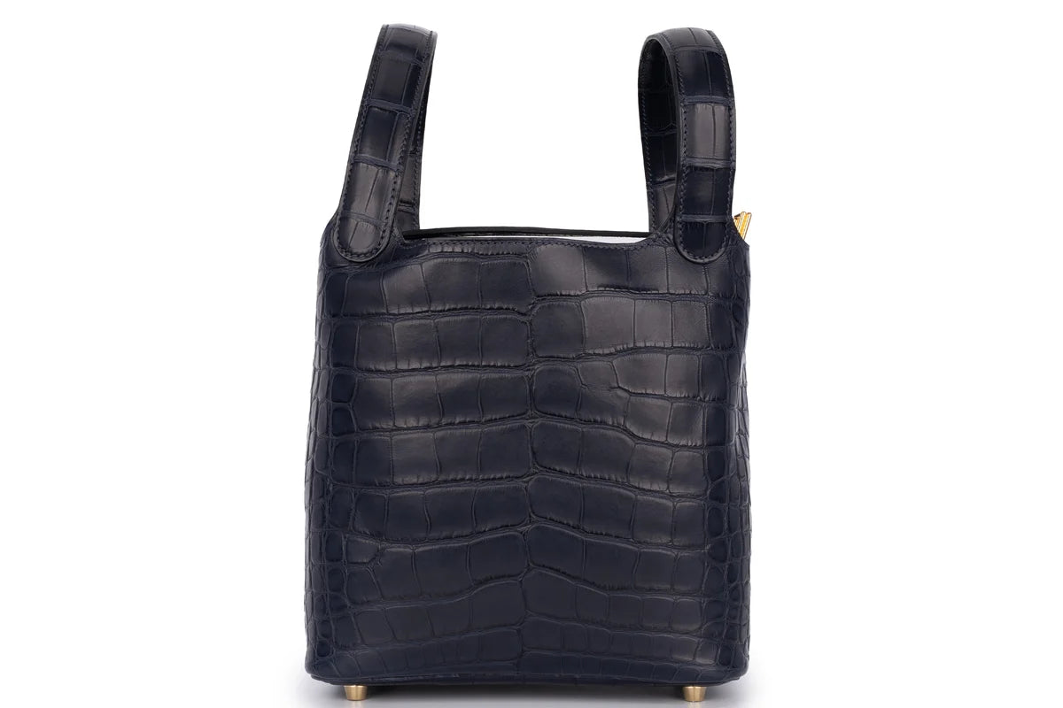 Hermès Picotin 18 Exotic Alligator Mississippiensis Bleu Indigo GHW