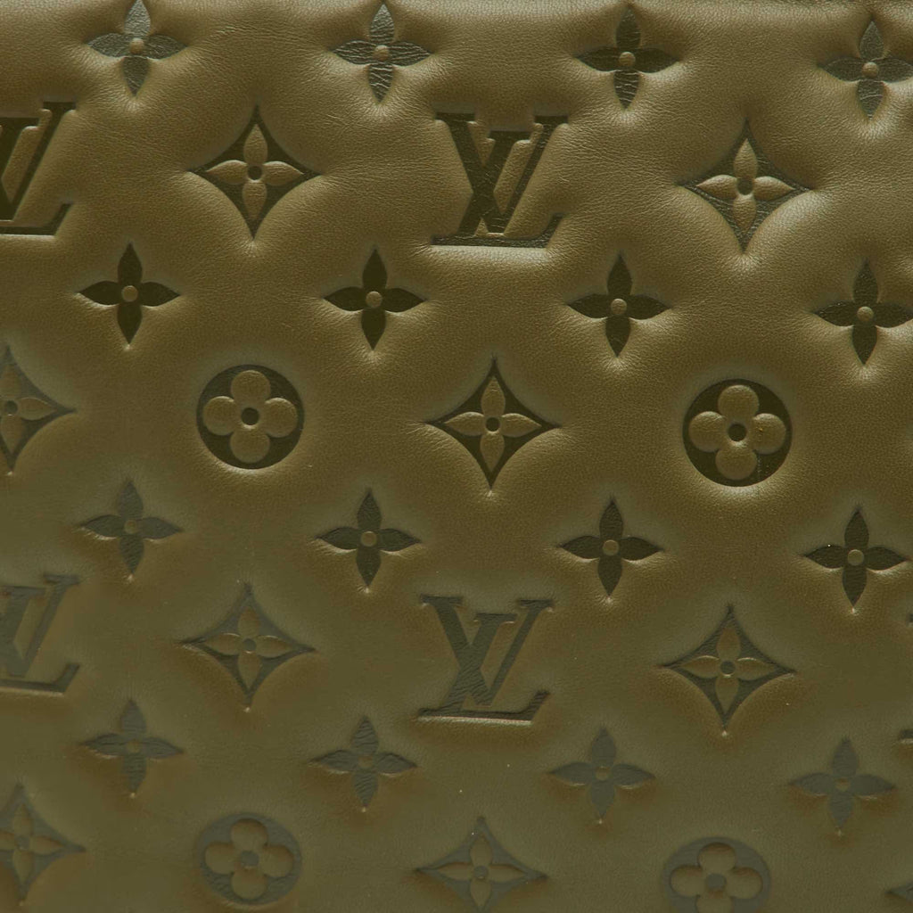 Louis Vuitton Coussin MM Khaki Monogram Embossed Leather Bag