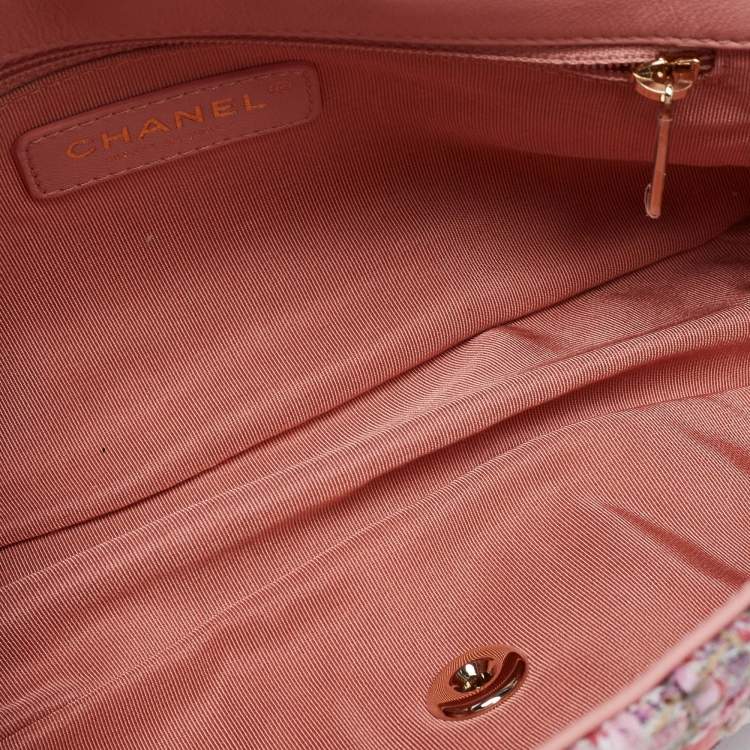 Chanel Pink Shearling Medium 19 Flap Shoulder Bag