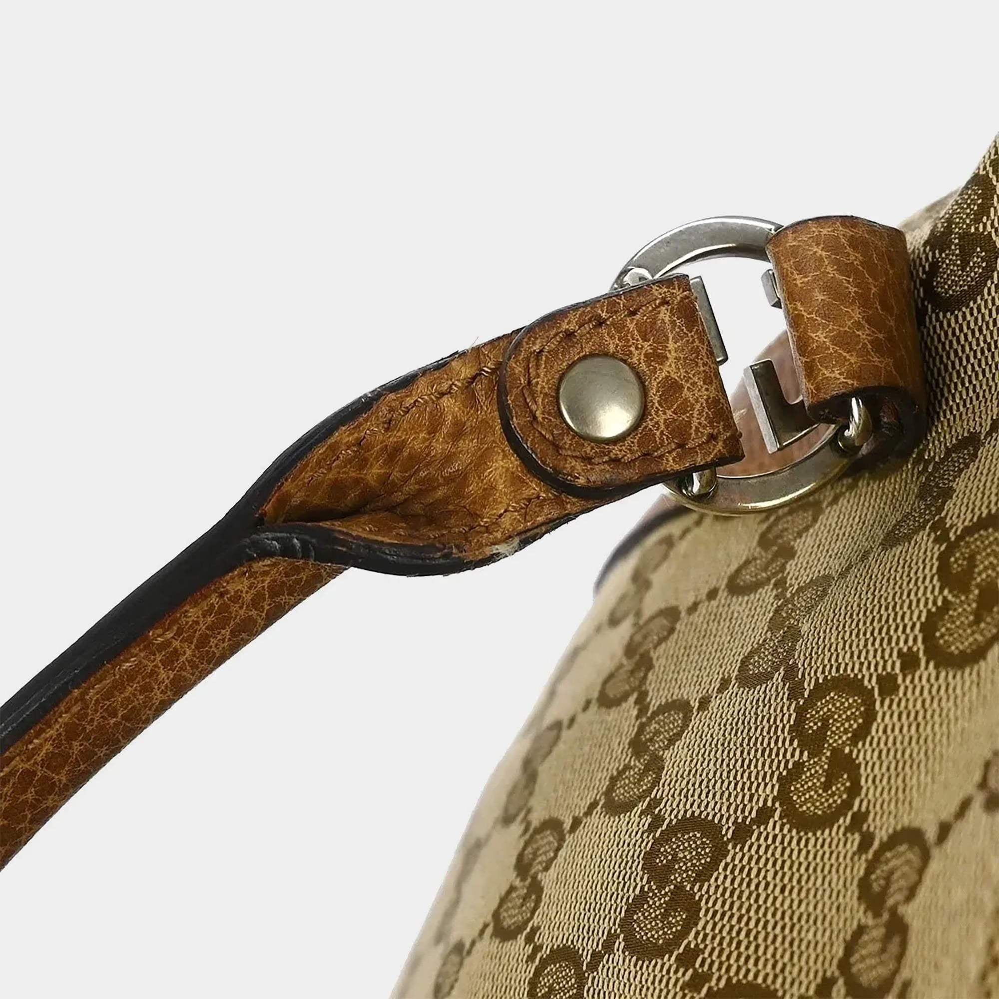 Gucci Beige Canvas GG Tote 2way Handbag