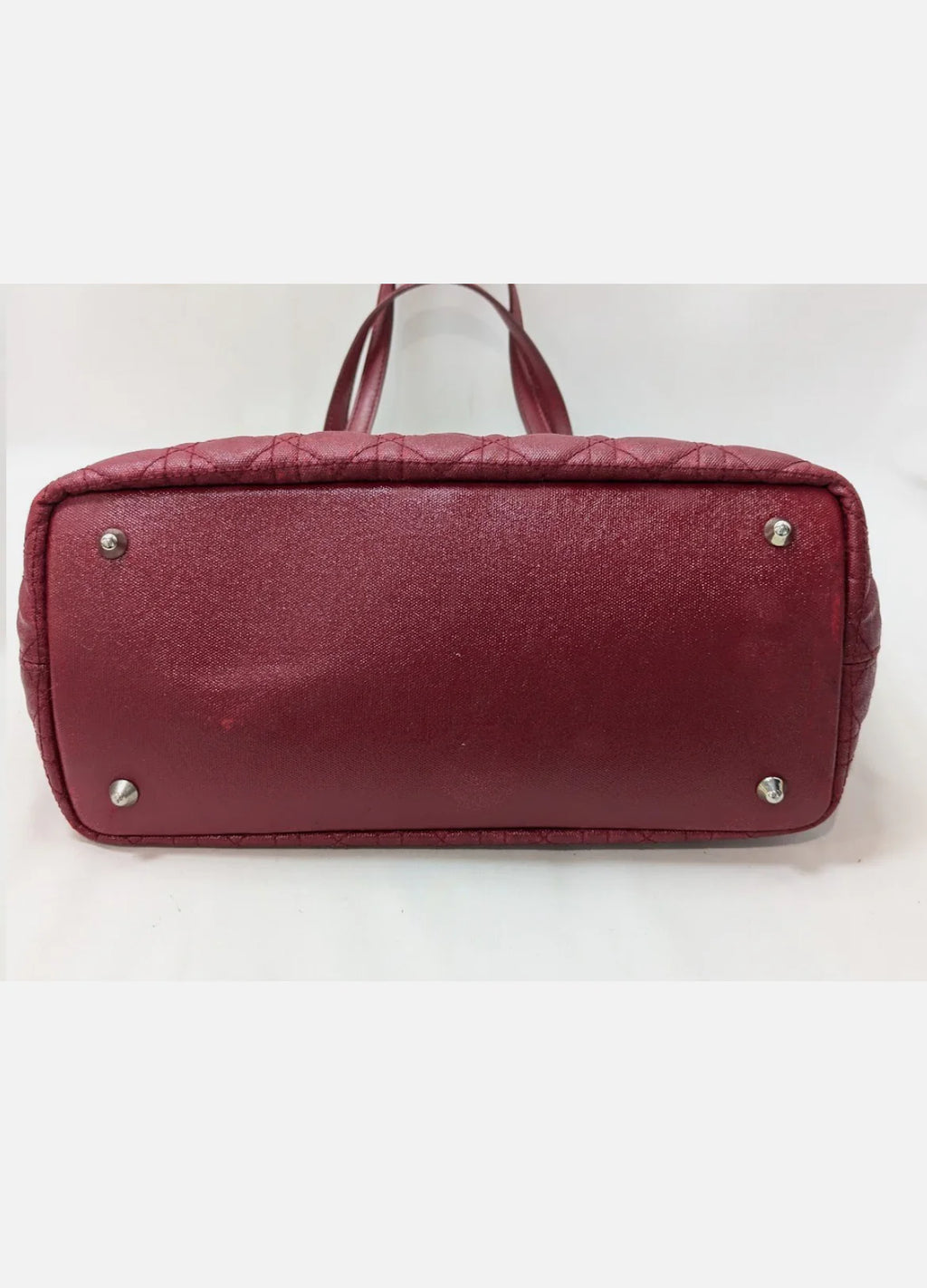Christian Dior Cannage Panarea Leather Tote Bag Red