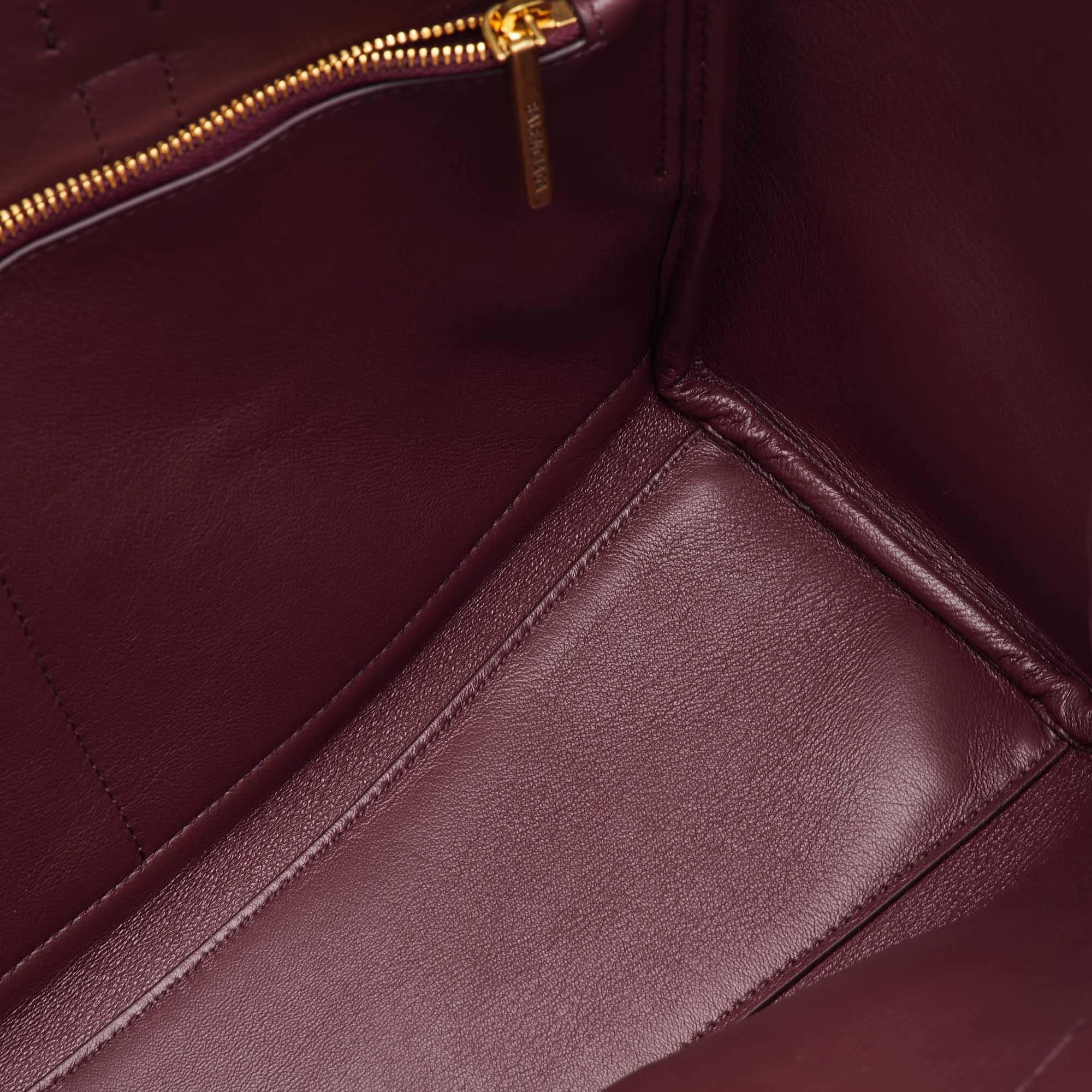 Balenciaga Bel Air Small Burgundy Leather Tote