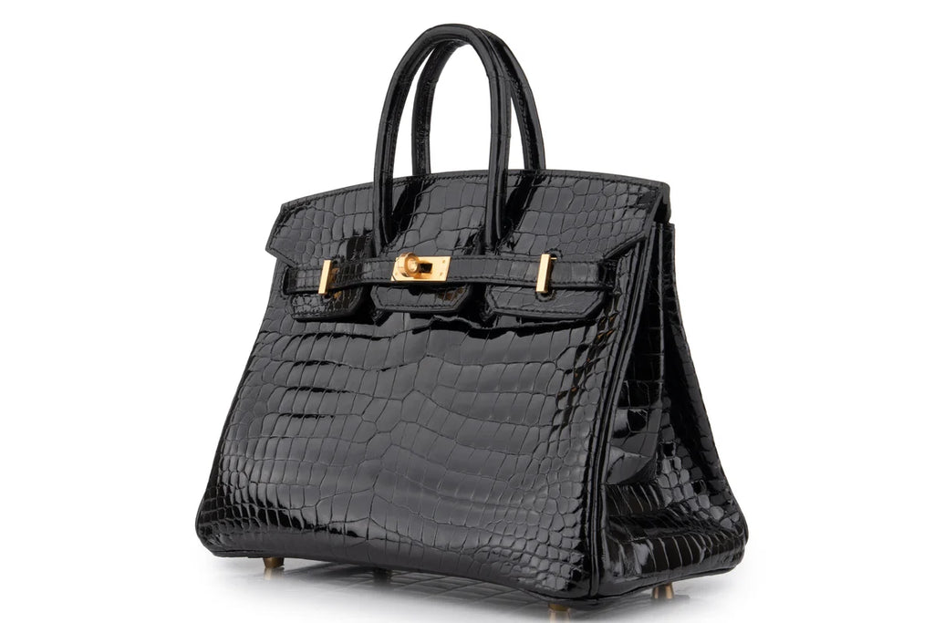 Hermès Birkin 25 Crocodile Porosus Noir GHW