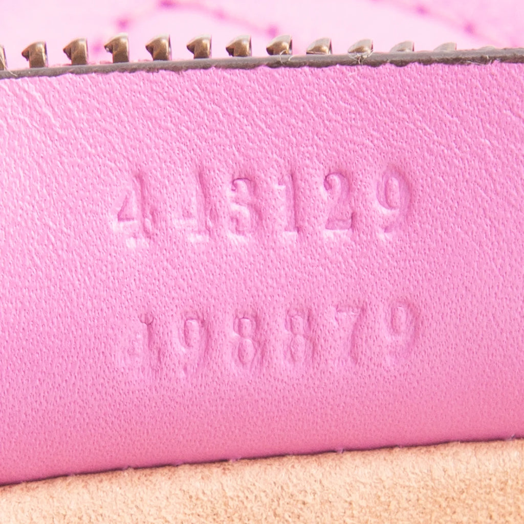 Gucci Purple Calfskin Matelasse Mini GG Marmont Chain Bag