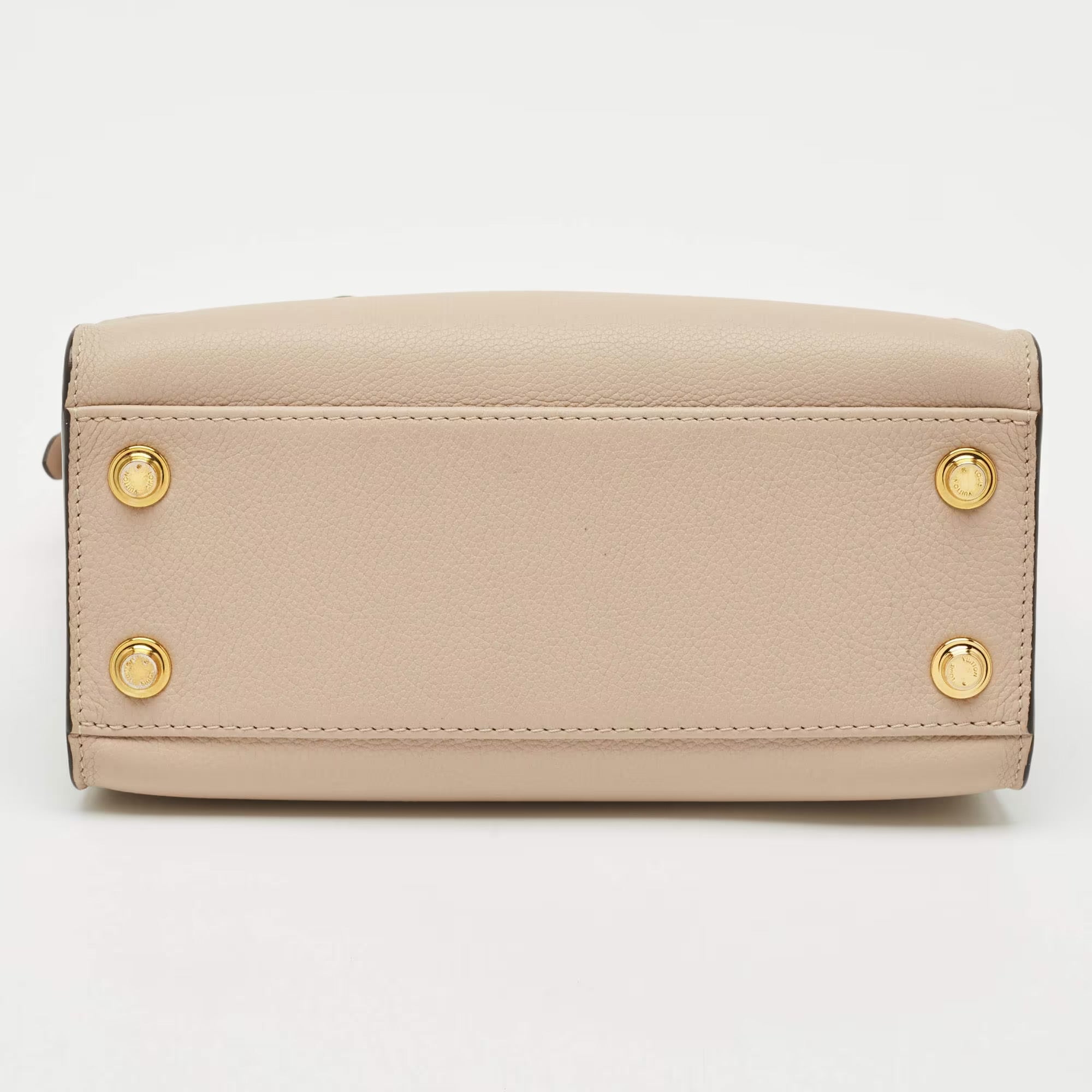 Louis Vuitton On My Side Beige Coated Canvas and Leather Tote Bag