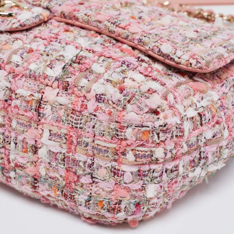 Chanel Pink Shearling Medium 19 Flap Shoulder Bag