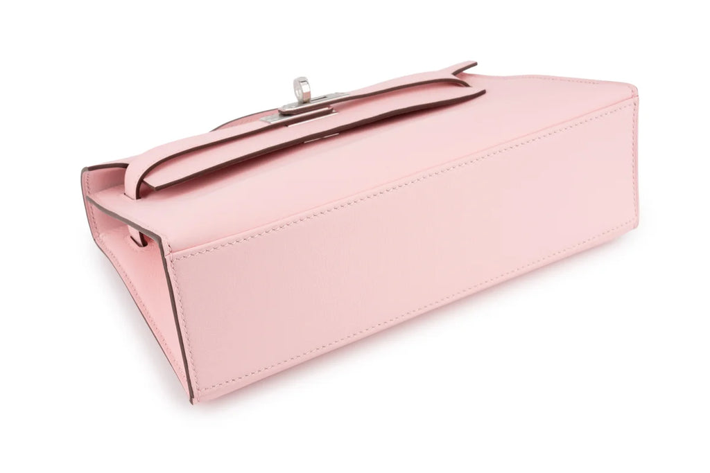 Hermès Kelly Pochette Swift Rose Sakura PHW
