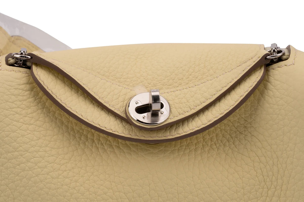 Hermès Mini Lindy Clemence Jaune Milton PHW