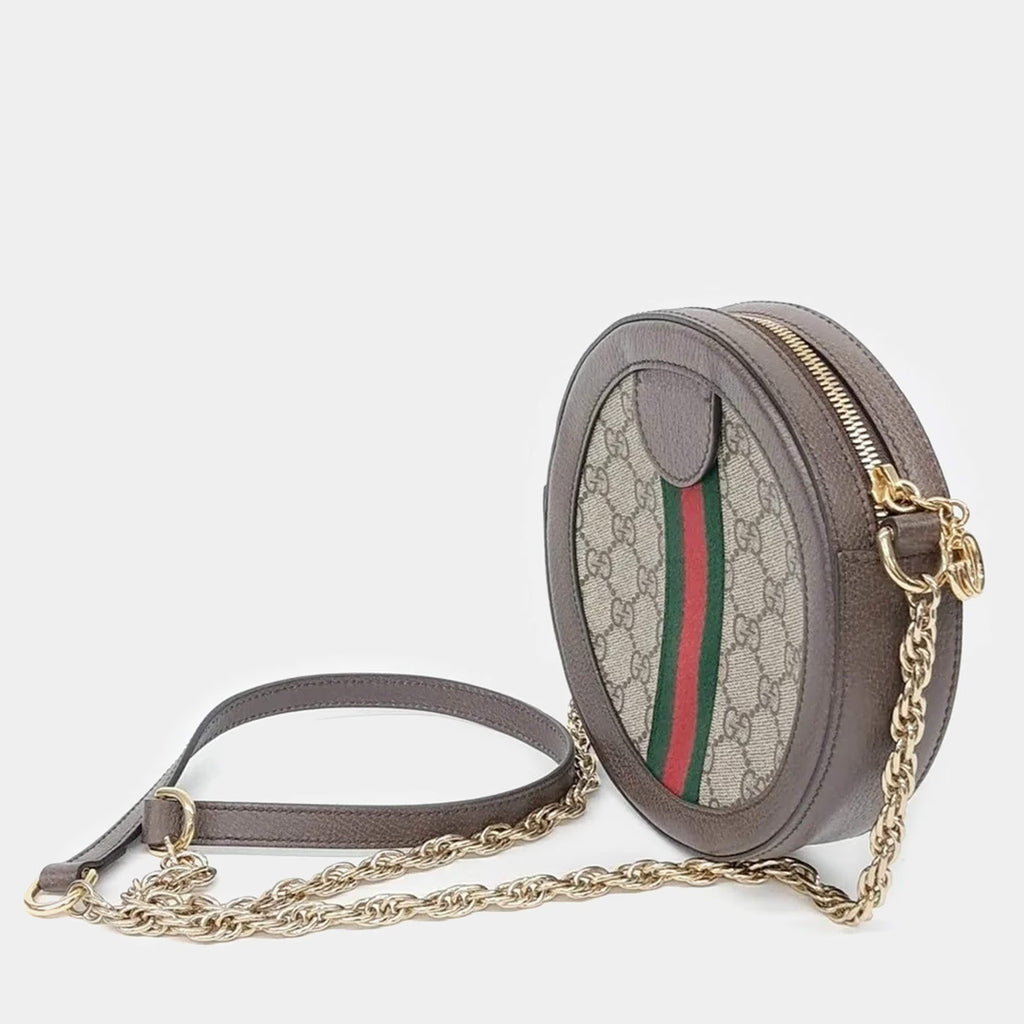 Gucci Multicolor PVC Ophidia Mini GG Round Shoulder Bag