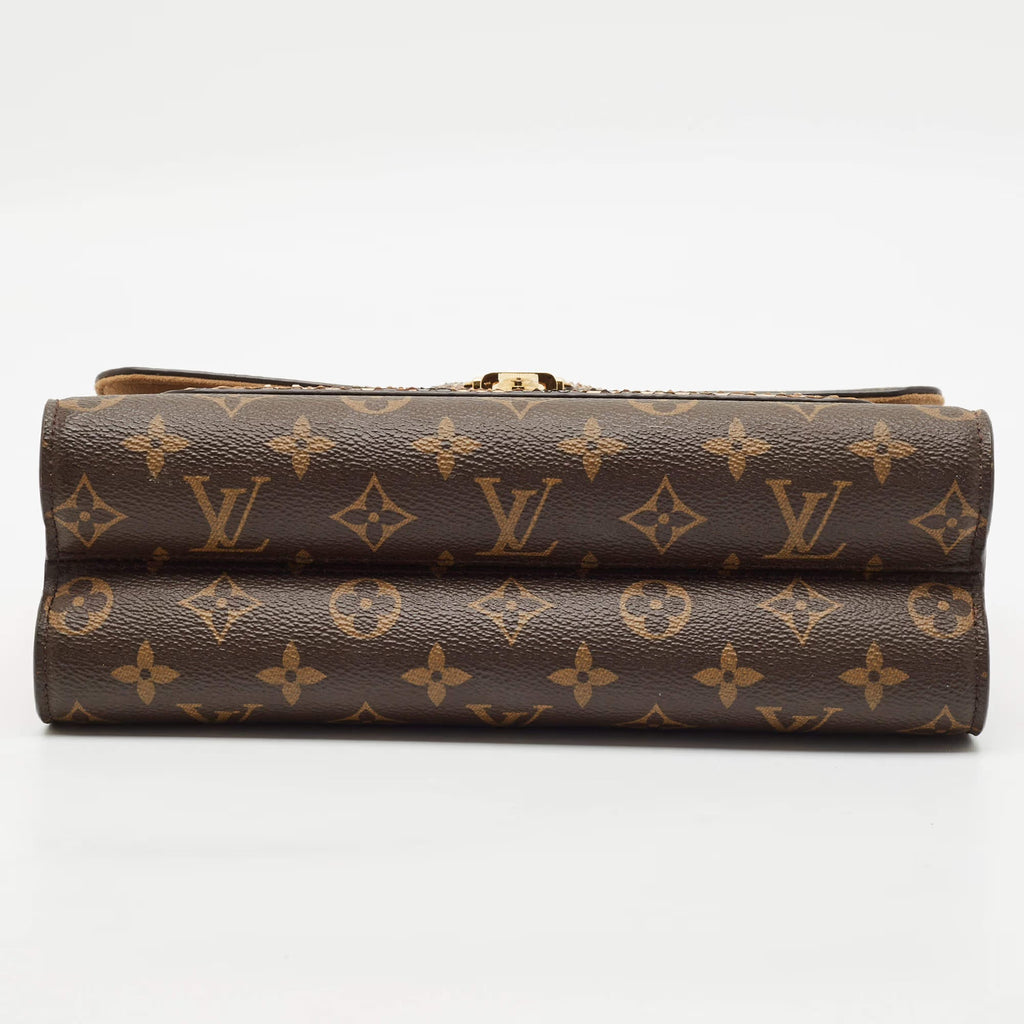 Louis Vuitton Victoire Brown Python and Monogram Canvas Shoulder Bag