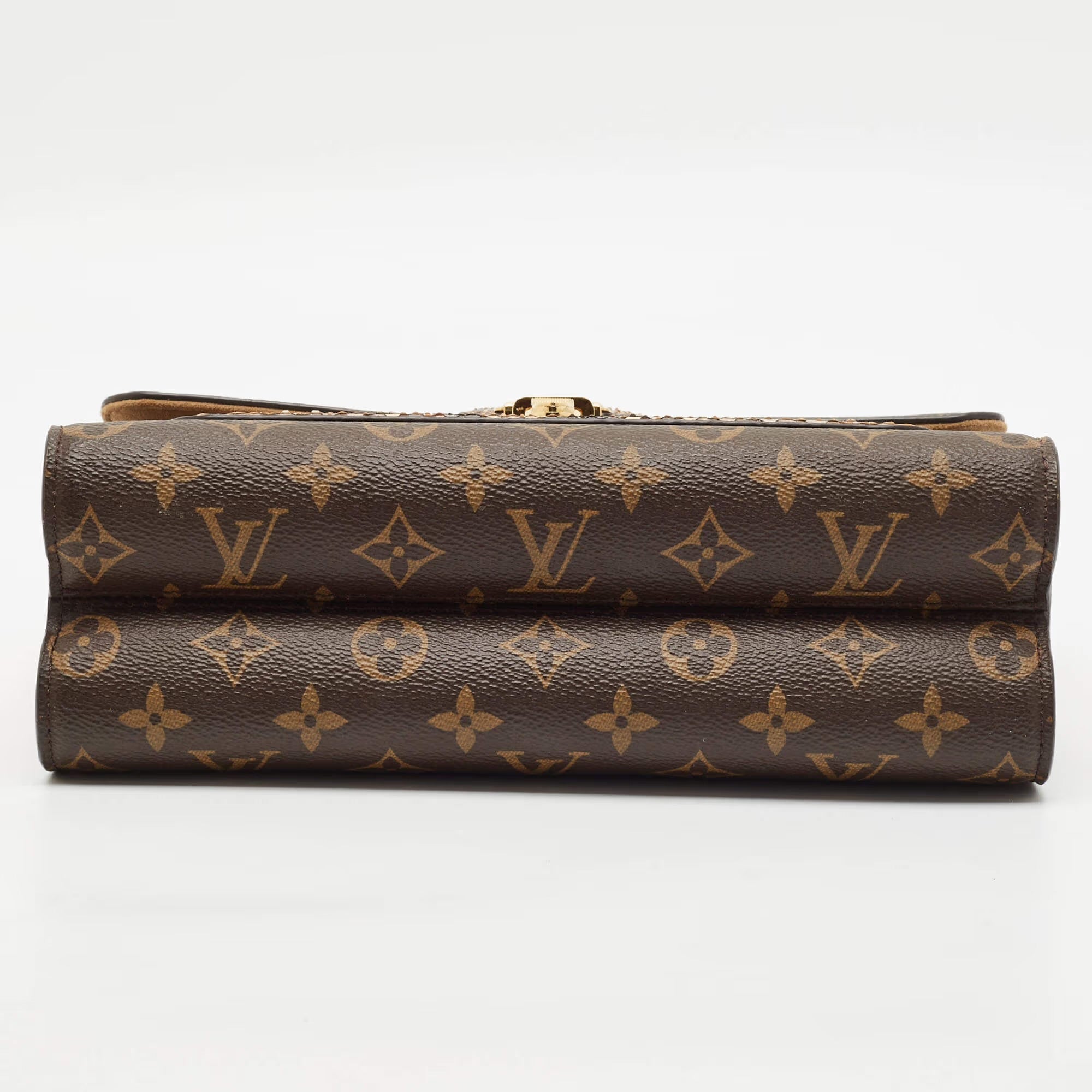 Louis Vuitton Victoire Brown Python and Monogram Canvas Shoulder Bag