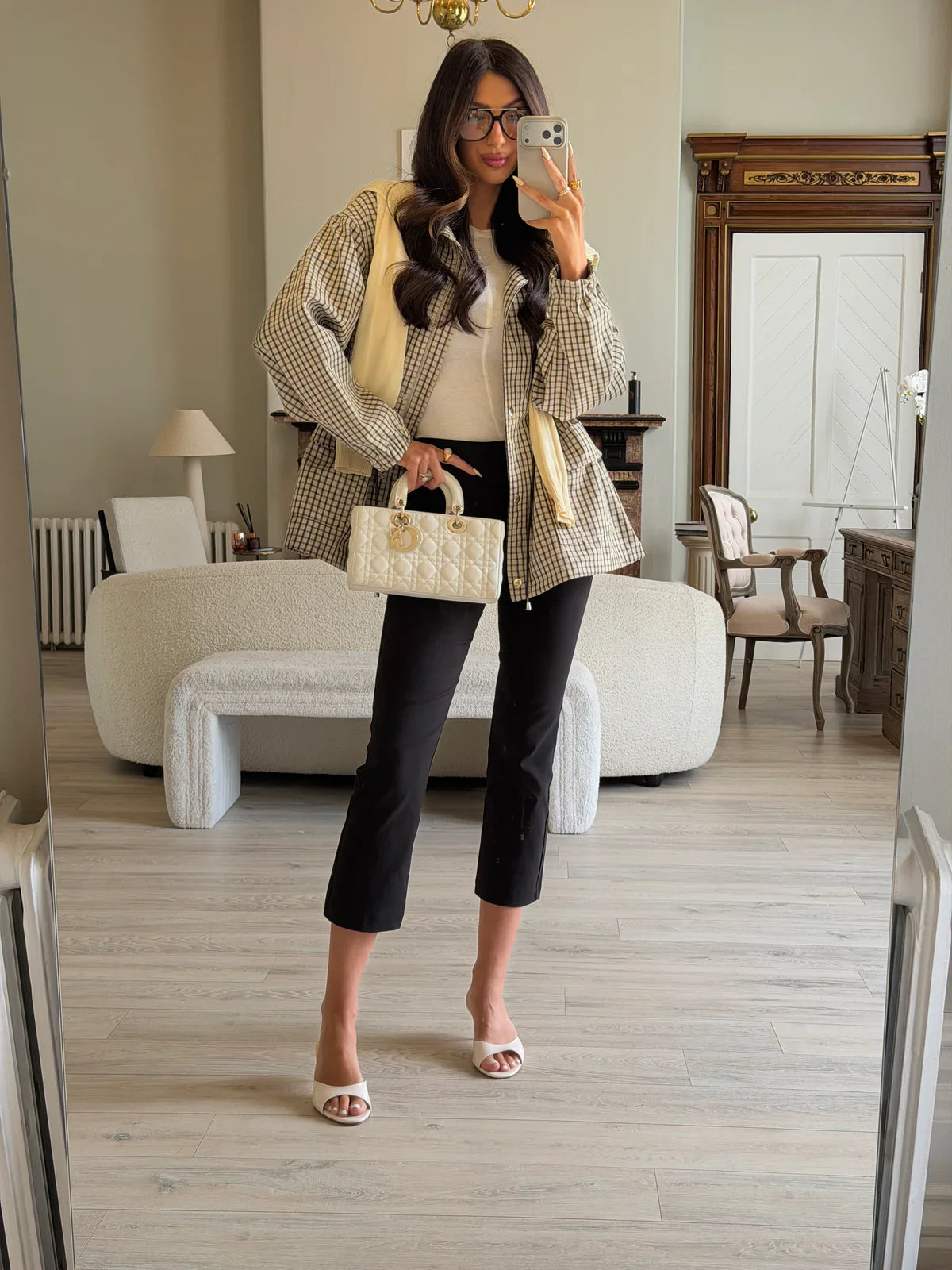 CHRISTIAN DIOR MEDIUM D-JOY BAG IN LATTE WITH PALE GOLD HARDWARE
