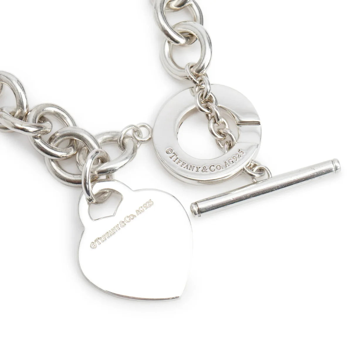 Tiffany & Co Sterling Silver Return To Tiffany Heart Tag Necklace with Toggle Clasp