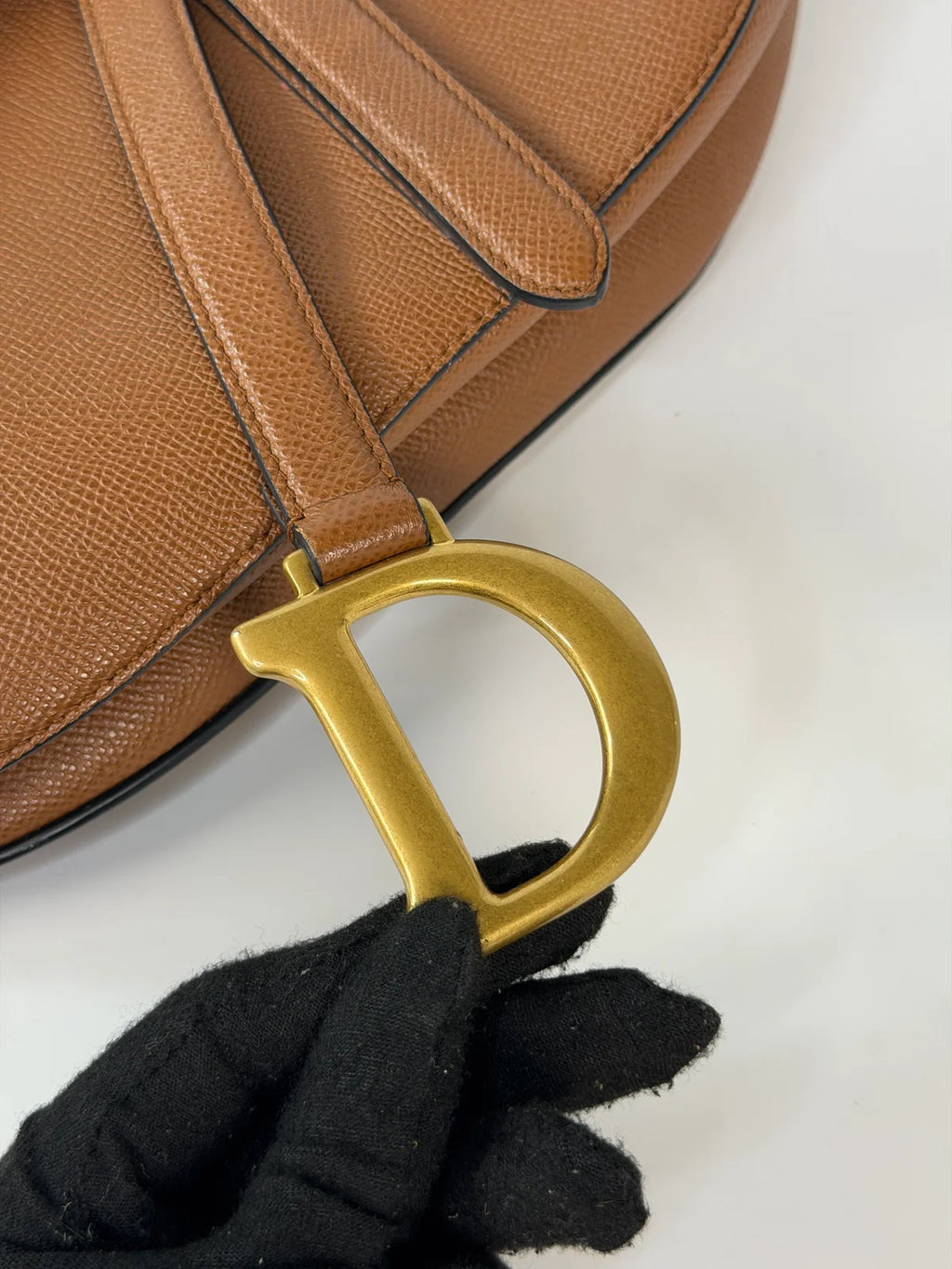 CHRISTIAN DIOR SADDLE BAG IN GOLDEN CALFSKIN GOLD HARDWARE