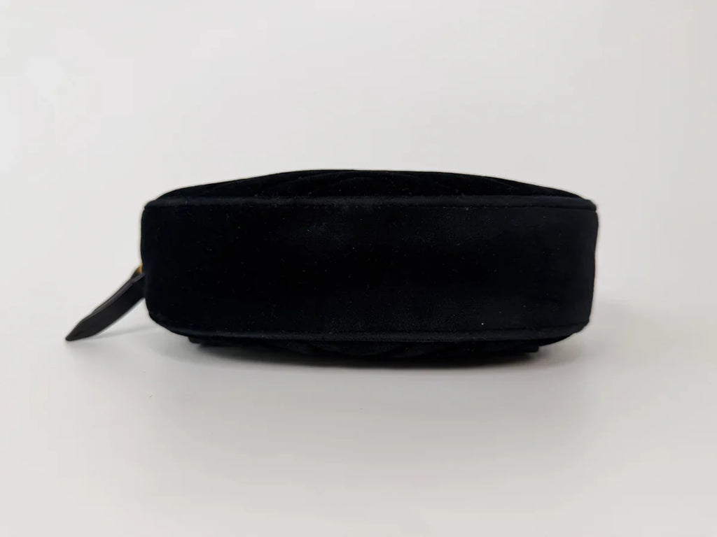 GUCCI GG BLACK VELVET MARMONT BELT BAG