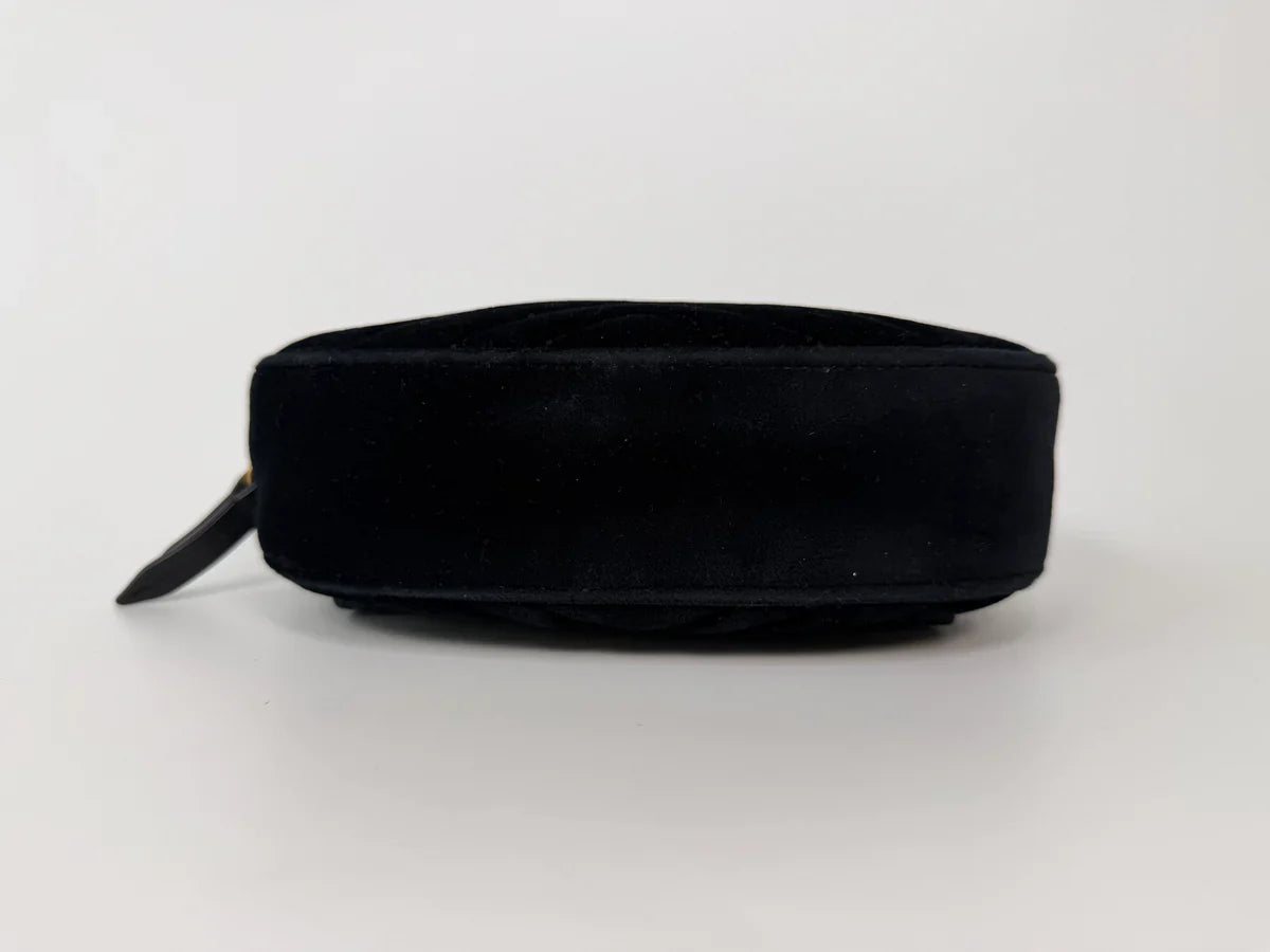 GUCCI GG BLACK VELVET MARMONT BELT BAG