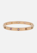 Cartier Love 18k Rose Gold Multi Gemstone Bangle Bracelet Size 17