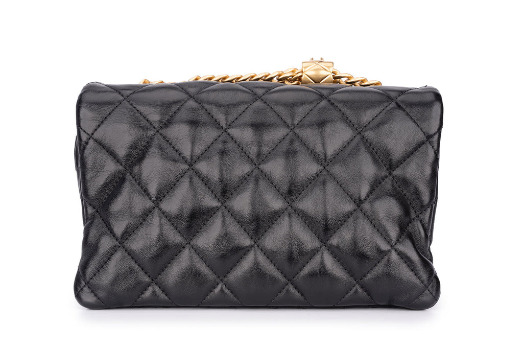 Chanel Accordion Crush Flap Black Lambskin GHW