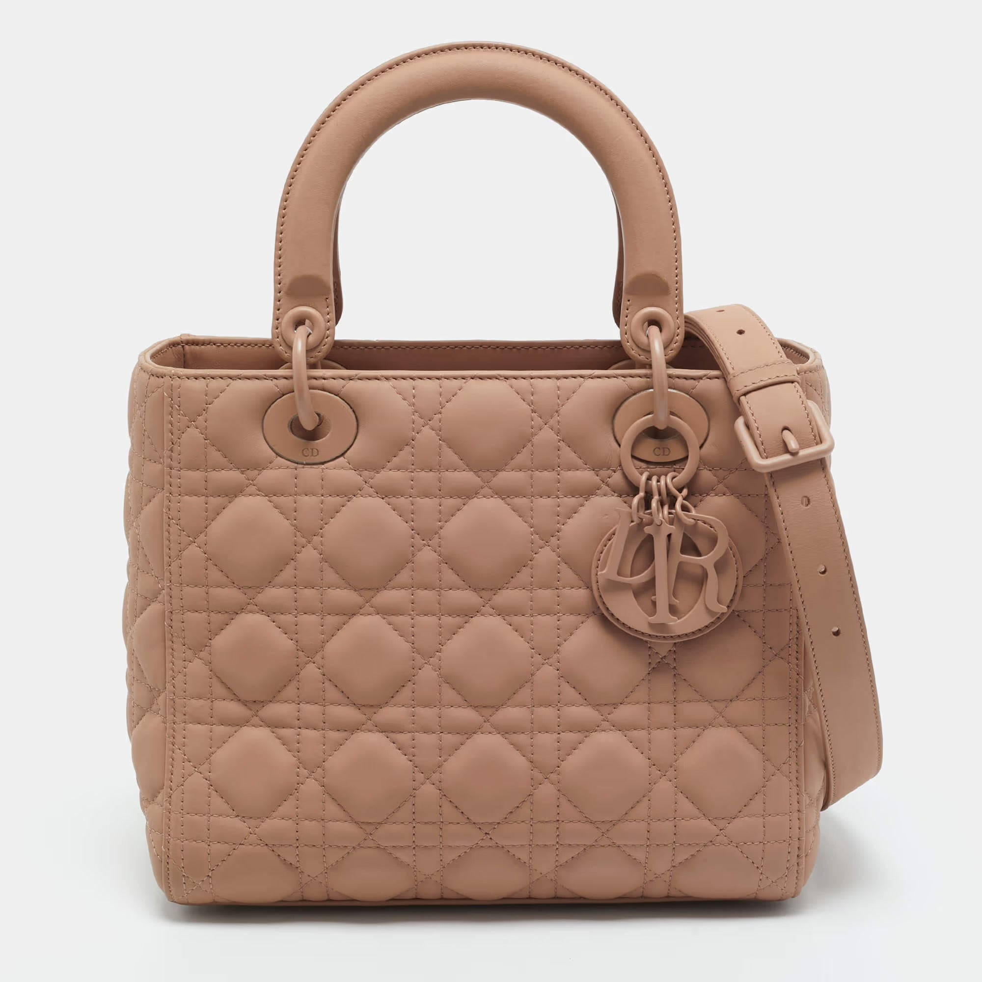 Dior Lady Dior Medium Beige Ultra Matte Cannage Leather Tote