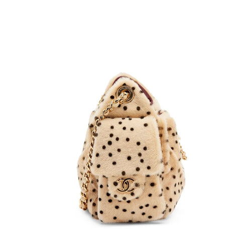 Chanel 25 mini furry cheetah bag