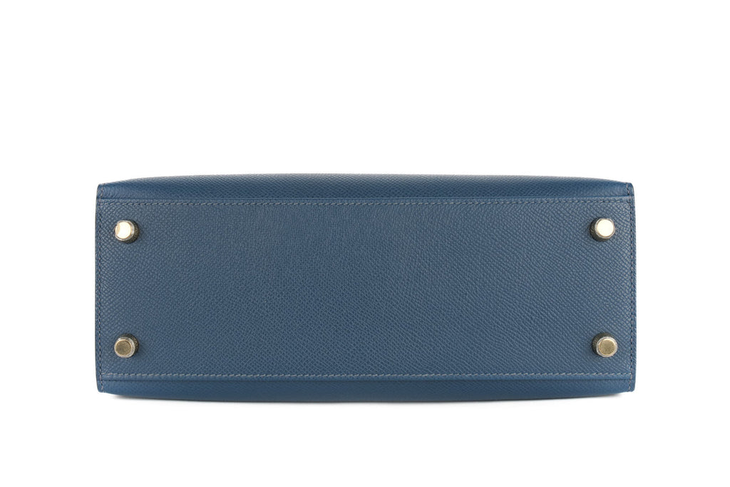Hermès Kelly 25 Sellier Epsom Bleu De Prusse GHW