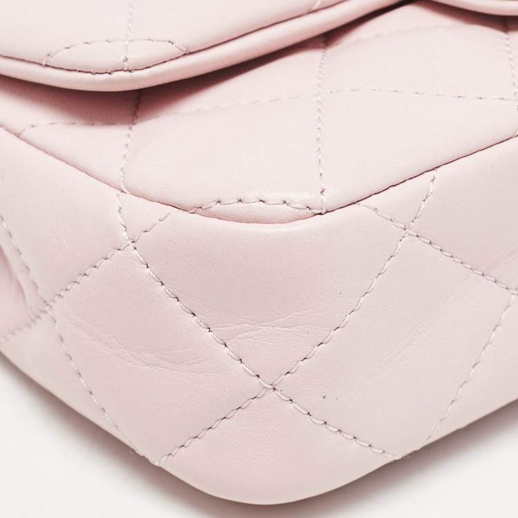 Chanel Pink Quilted Leather Resin Top Handle Flap Bag