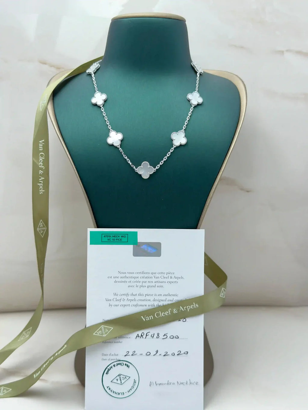 Van Cleef And Arpels Vintage Alhambra 10 Motifs Necklace White Mother Of Pearl