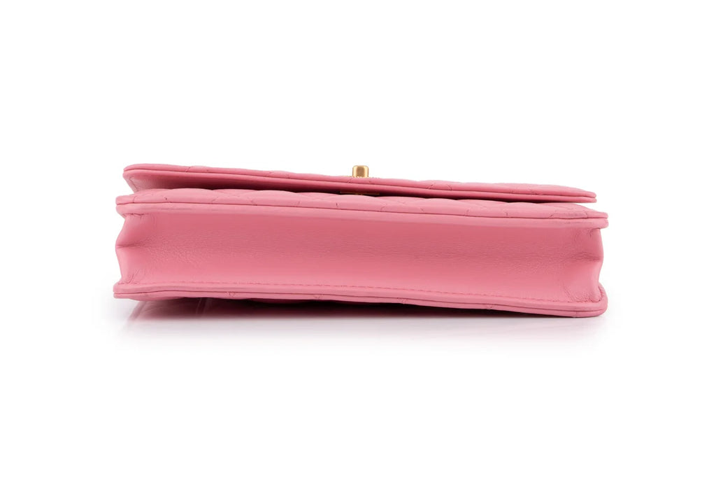 Chanel Quilted Top Handle WOC Lambskin Pink GHW