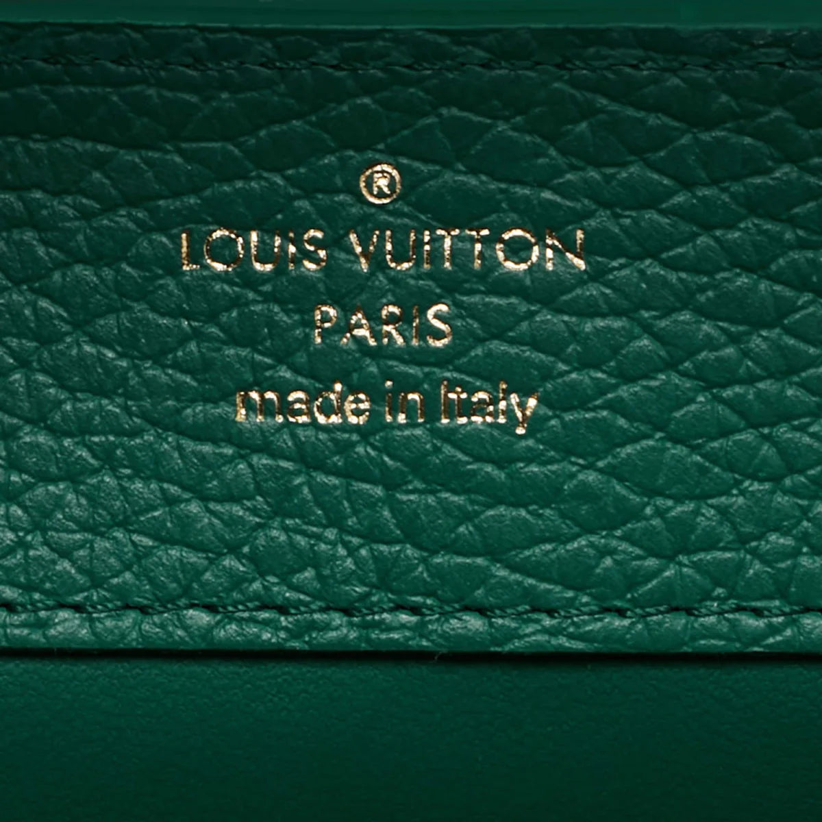 Louis Vuitton Capucines Mini Emeraude Taurillon Leather and Ostrich Top Handle Bag