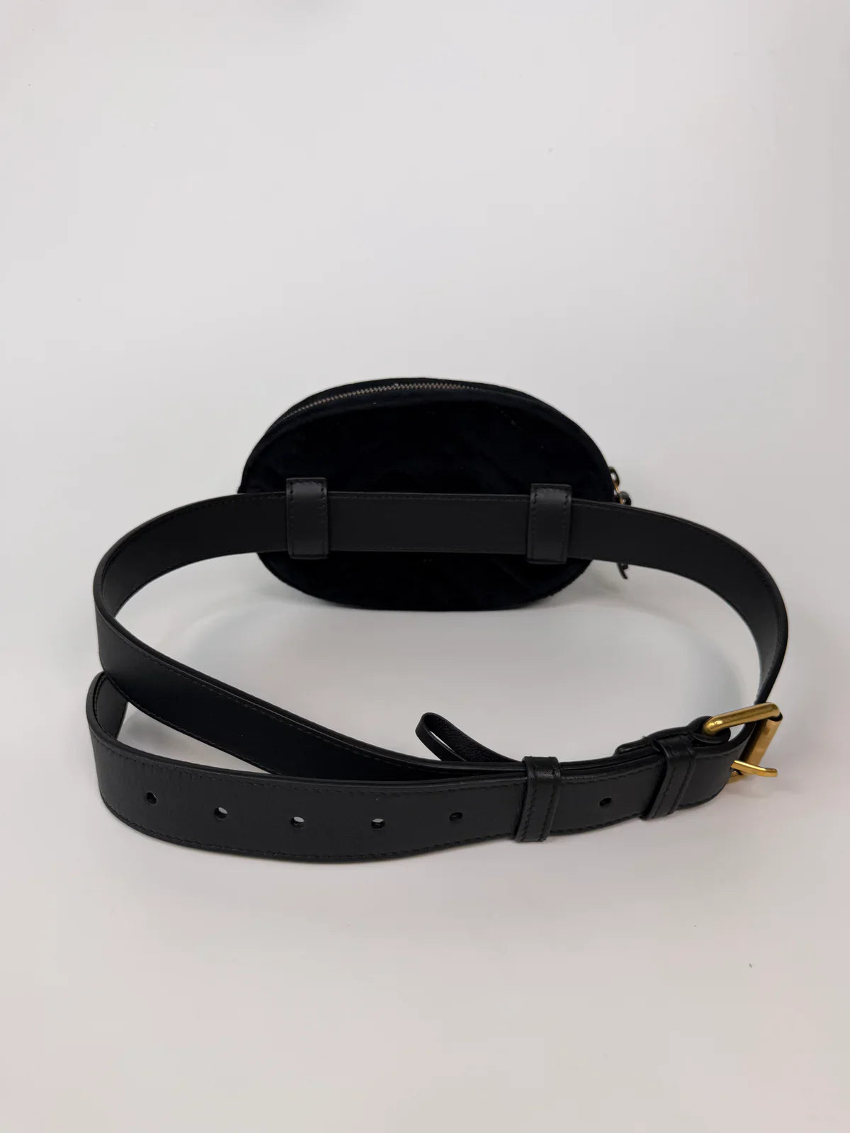 GUCCI GG BLACK VELVET MARMONT BELT BAG