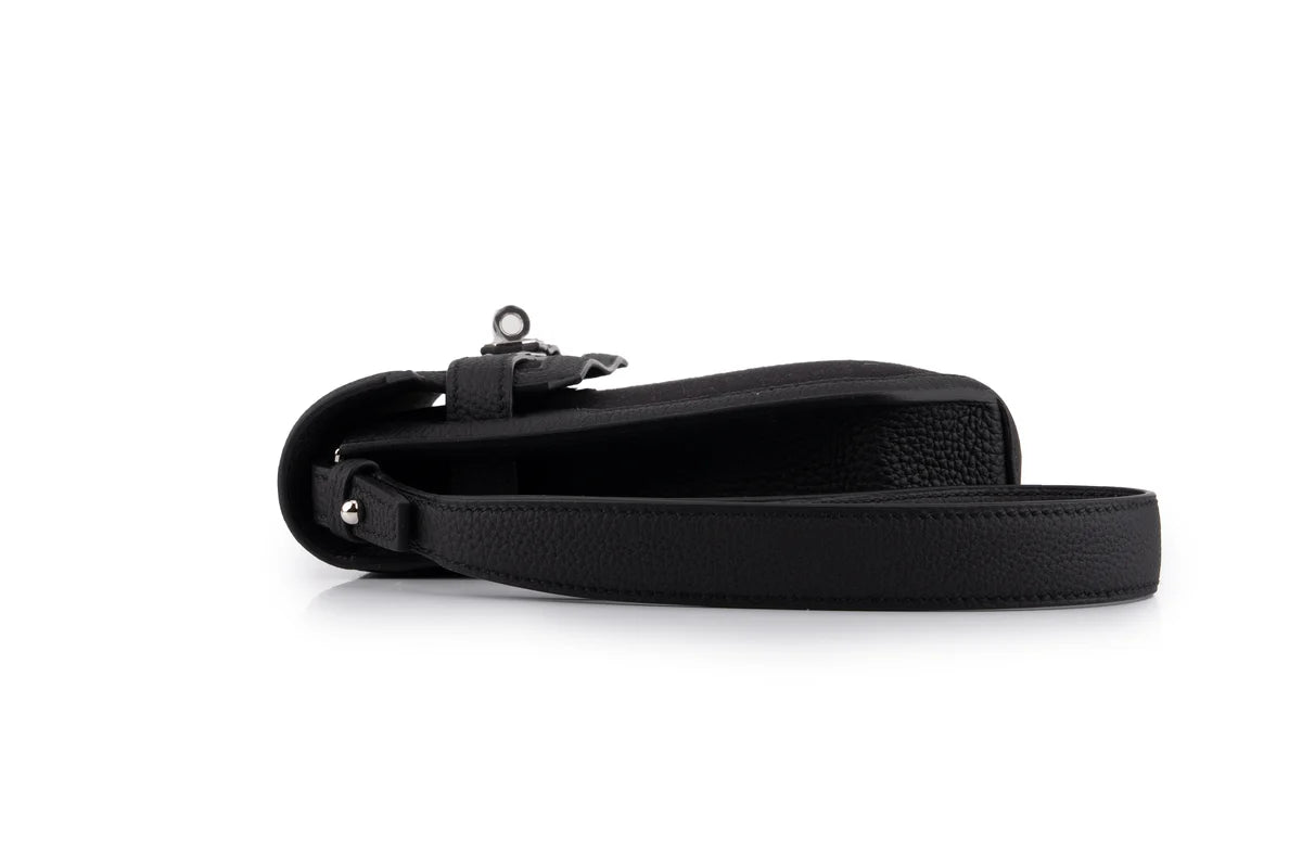 Hermès Kelly 25 Depeches Togo / Canvas Noir PHW