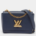 Louis Vuitton Twist MM Navy Blue Epi Leather Bag