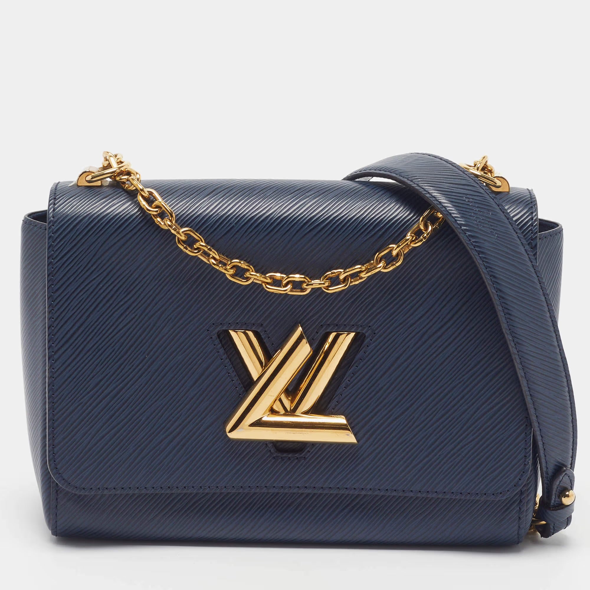 Louis Vuitton Twist MM Navy Blue Epi Leather Bag