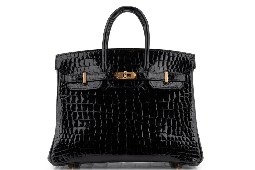 Hermès Birkin 25 Crocodile Porosus Noir GHW