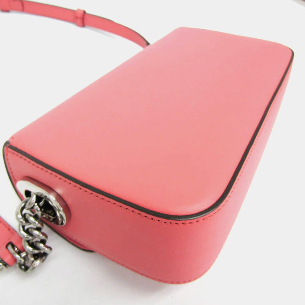 Gucci Double G Leather Shoulder Bag Pink